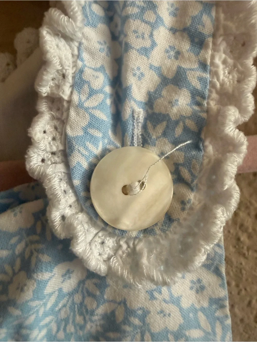 Cecil & Lou Baby 12–18M Light Blue Floral Bubble Romper | White Buttons